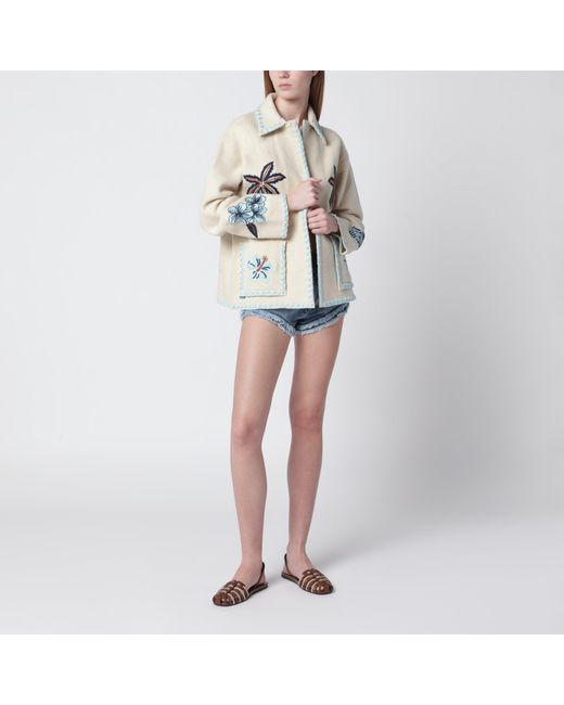 Alanui Natural Sand-Colored Wool Remember Me Jacket