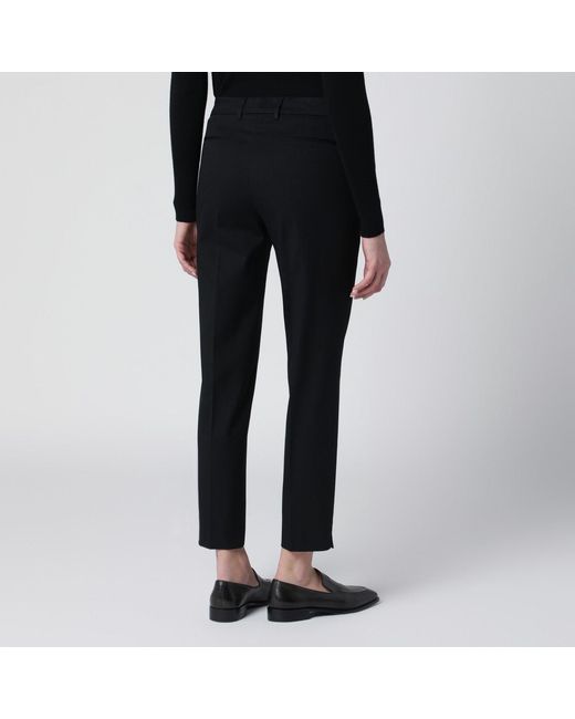 PT Torino Black Slim-fit Cotton-blend Trousers