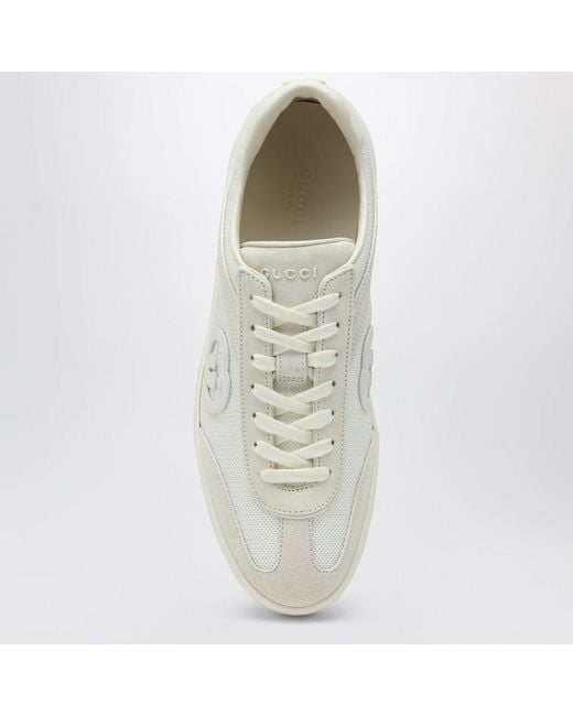 Gucci White G75 Sneaker, Suede