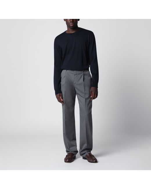 Valentino Blue Wool Crewneck Sweater for men