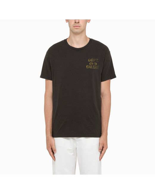 GALLERY DEPT. T-shirt With Yellow Logo Print in Black for Men | Lyst