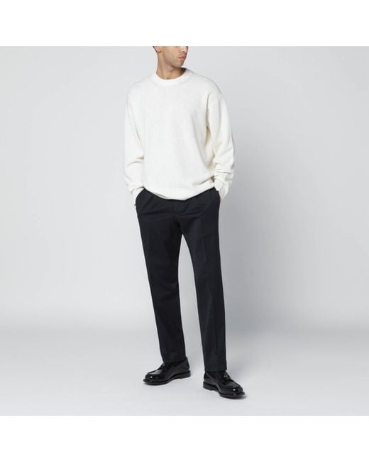 Santaniello Blue Wool Blend Trousers for men