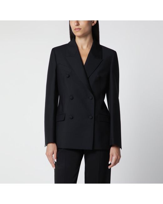 Rohe Black Double-Breasted Wool-Blend Jacket