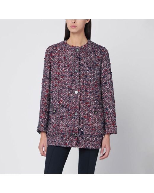 Giacca in lana bouclé e rossa di Gucci in Purple