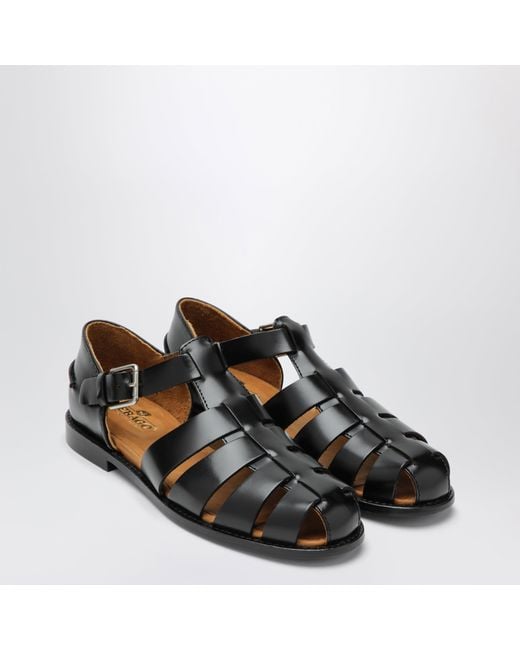 Sebago Black Gurkha Tale Leather Sandals
