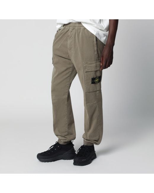 Stone Island Natural Military Cotton Trousers for men