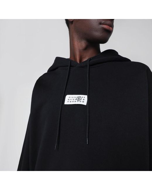 MM6 by Maison Martin Margiela Black Numeric Cotton Hoodie for men