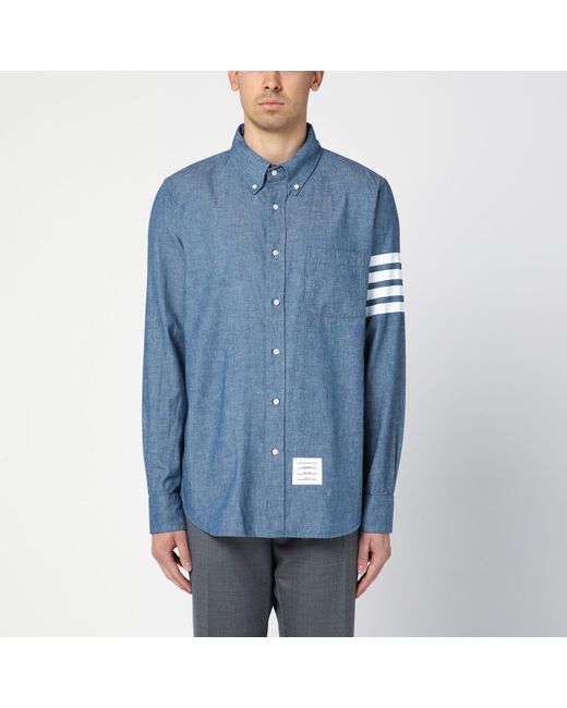 Thom Browne Blue Cotton Button-down Shirt for men
