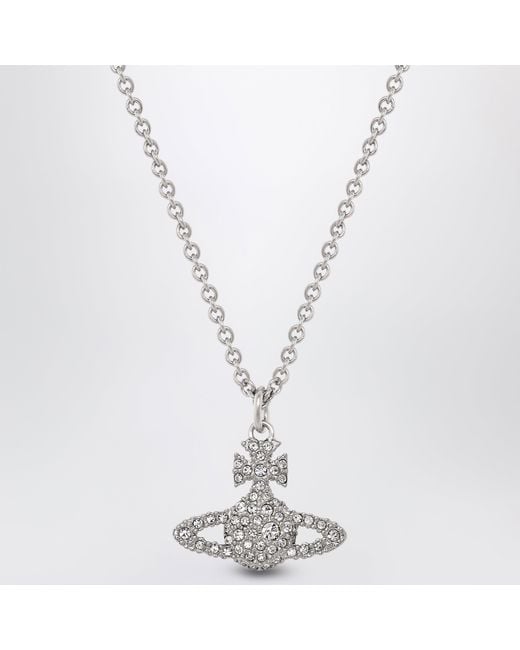 Vivienne Westwood Metallic Grace Bas Relief Platinum/Crystal Necklace