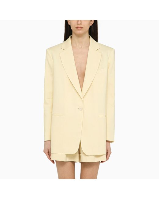 ANDAMANE Natural Light Guia Single-breasted Jacket In Linen Blend