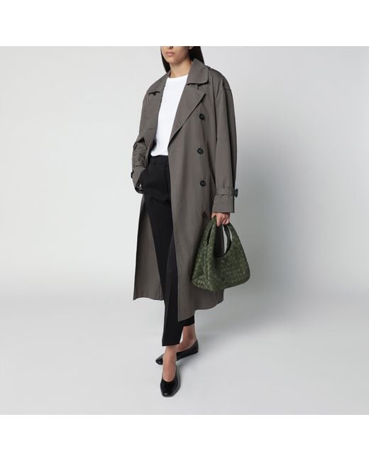 Bottega Veneta Green Dark Intrecciato Suede Small Campana Bag