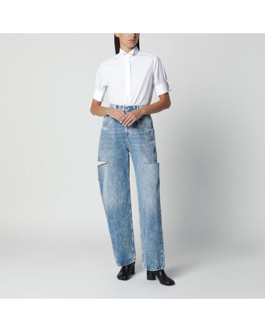 Maison Margiela Blue Short-Sleeved Shirt