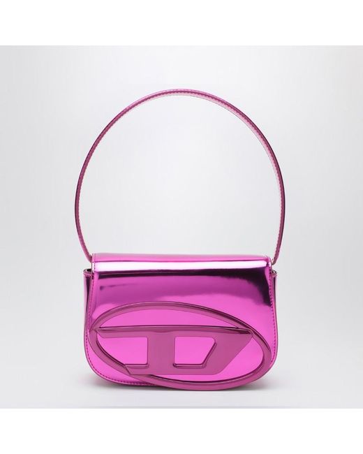 DIESEL Purple 1Dr Kultige Tasche Aus Verspiegeltem Fuchsia-Leder