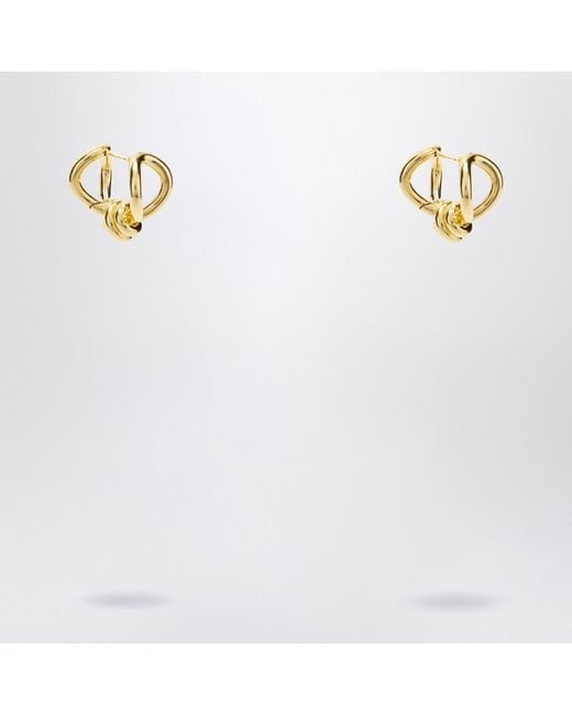 Bottega Veneta White Plated Sterling Knot Earrings