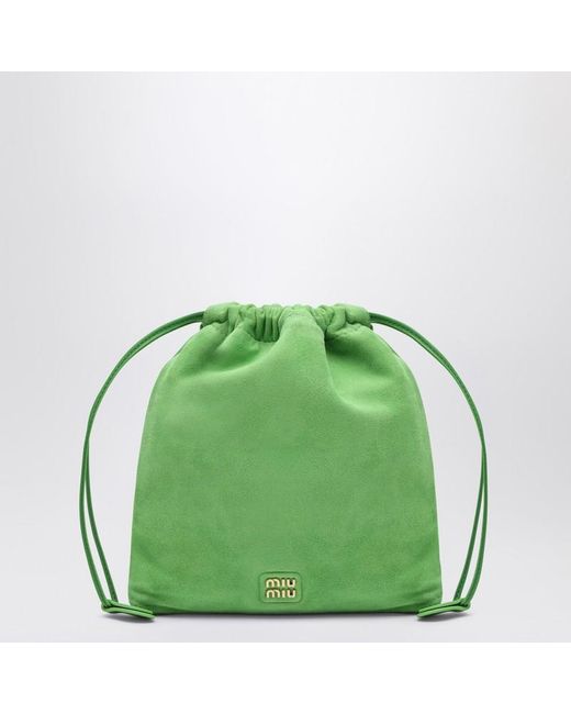 Miu Miu Green Apple Suede Pouch