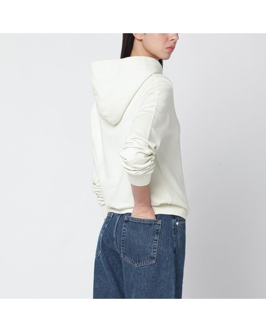 A.P.C. White Ecru Sweatshirt With Logo Print