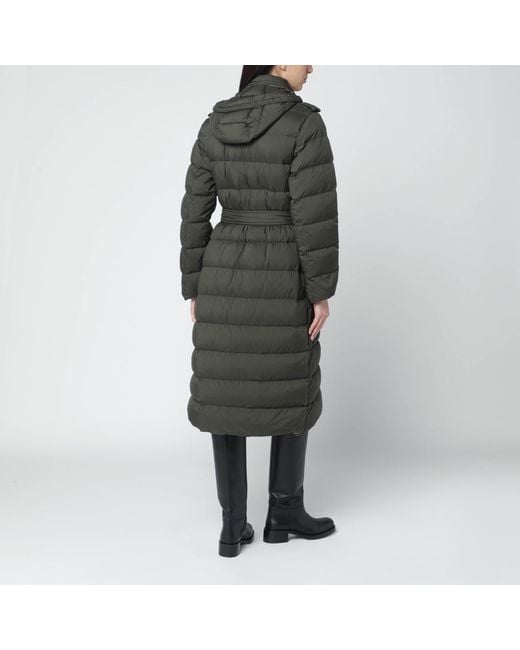Burberry Black Dark Double-Breasted Padded Coat With Belt