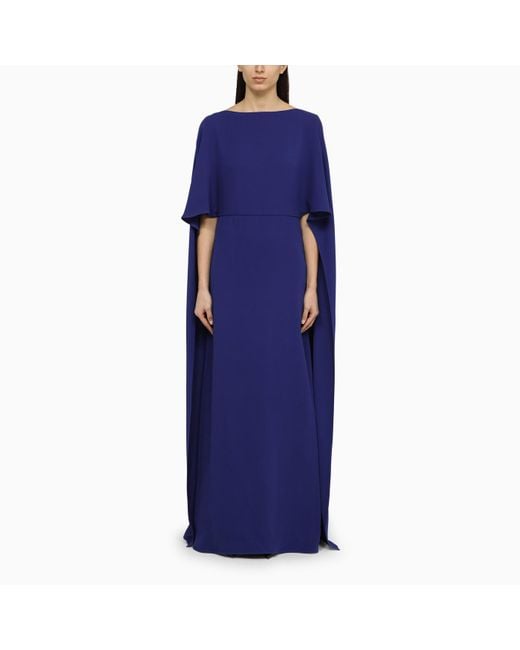 Valentino Blue Sapphire Silk Long Dress