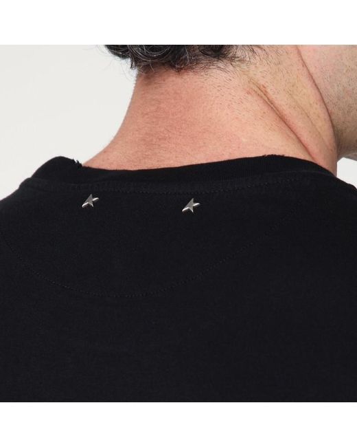 T-shirt nera in cotone di Golden Goose Deluxe Brand in Black da Uomo