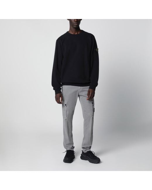 Stone Island Gray Cotton Cargo Trousers for men