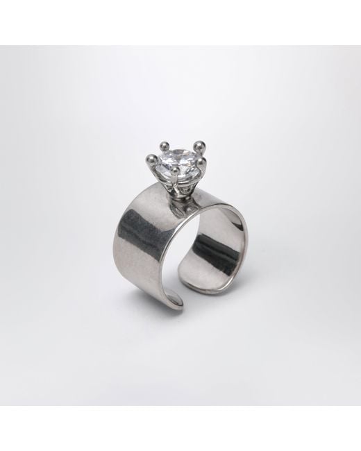 Panconesi Metallic Armour Ring Small Mit Diamanten