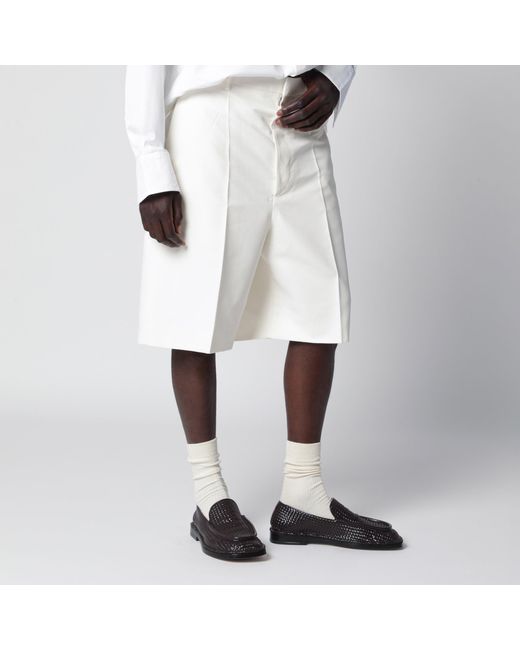 Bottega Veneta White Silk-Blend Bermuda Shorts By for men