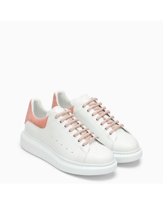 Alexander McQueen White Oversized Sneakers With Clay Suede Spoilers