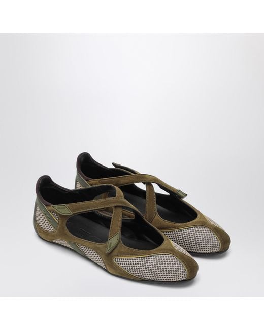 The Attico Green Ballerina Flat Floor 01 Army
