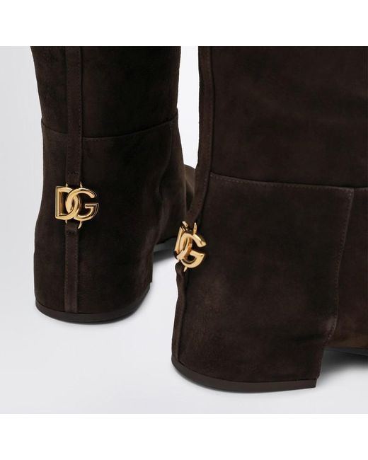 Dolce & Gabbana Black High Suede Boot