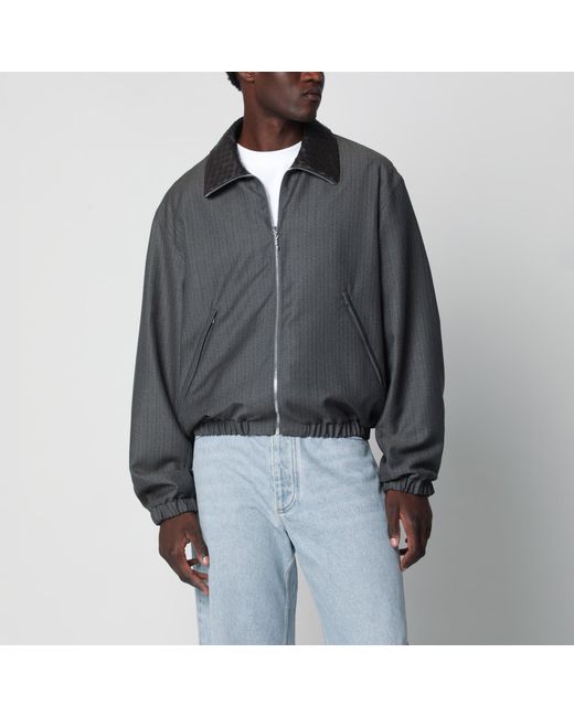 Bottega Veneta Black Striped Wool And Mohair Jacket for men