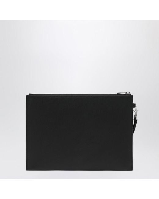 Porta tablet in pelle grain de poudre di Saint Laurent in Black da Uomo