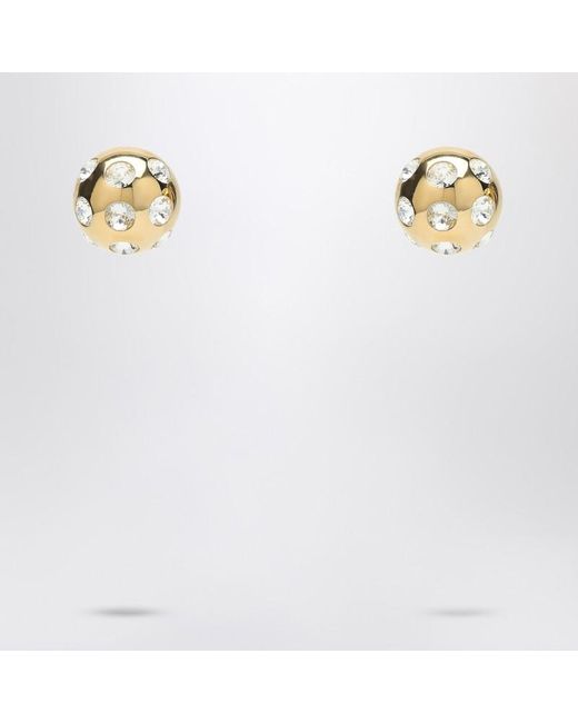 Orecchini rond carré con strass di Jacquemus in White