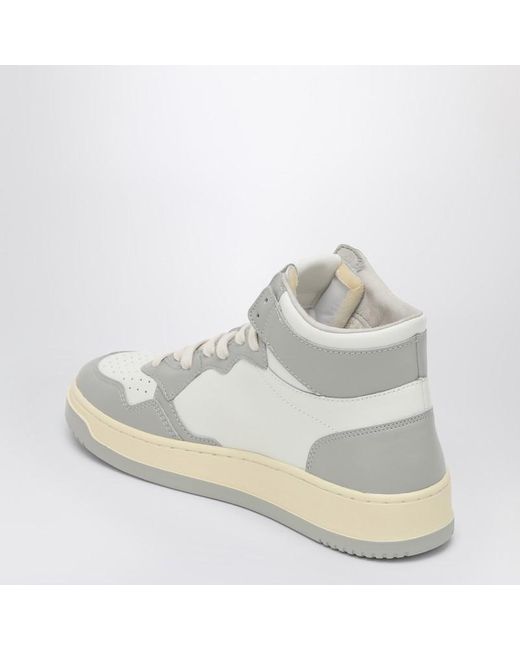 Sneaker medalist mid in pelle bianca/grigia di Autry in White