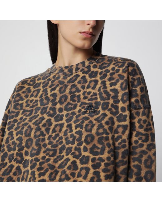 Anine Bing Black Miles Hoodie With Leopard Print