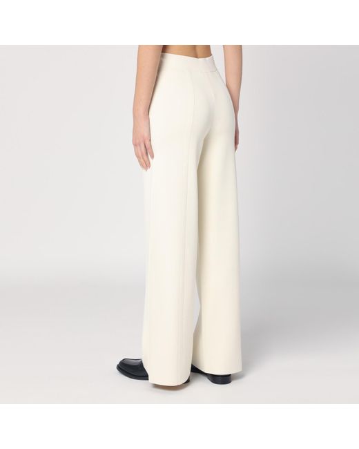 Max Mara Natural Ivory Wide Leg Pants
