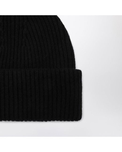 Almada Label Black Wool And Cashmere Beanie