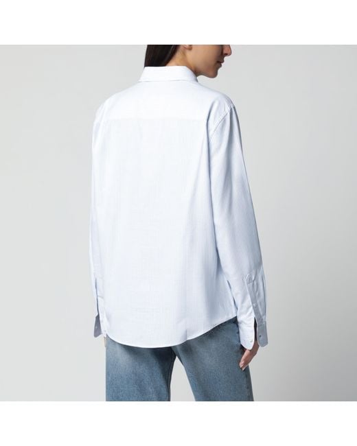 AMI White And Striped Ami De Coeur Shirt