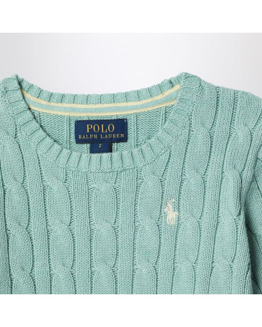 Polo Ralph Lauren Blue Celadon Cable Knit Cotton Jumper for men