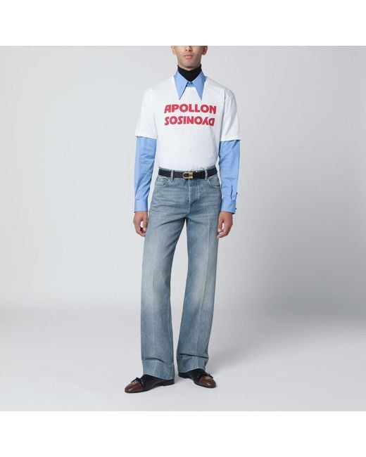 Valentino Blue Medium Washed-Effect Jeans for men