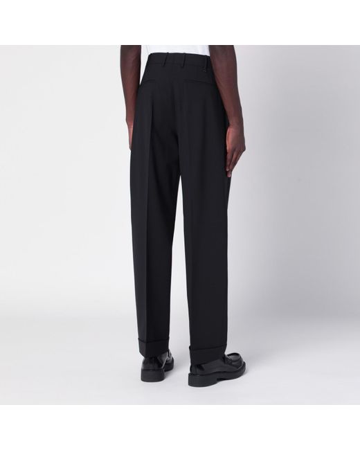 PT Torino Blue Virgin Wool Trousers for men