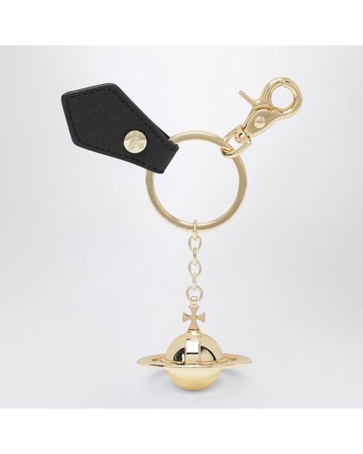 Vivienne Westwood Metallic Goldfarbener 3D-Schlüsselanhänger