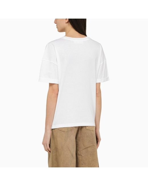 FEDERICA TOSI White Cotton Crew-neck T-shirt