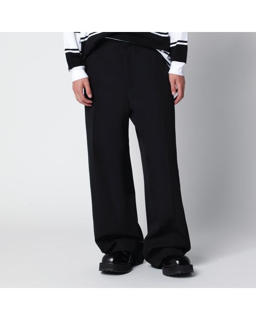 Balenciaga Black Wide-Leg Tailored Trousers for men