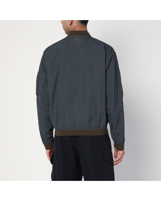 C P Company Blue Light Bomber Jacket With Zip for men