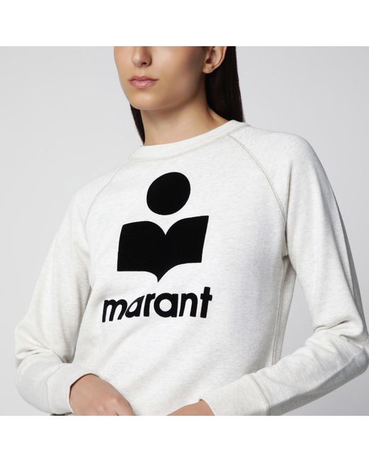 Isabel Marant White Millyny Cotton Sweatshirt With Logo