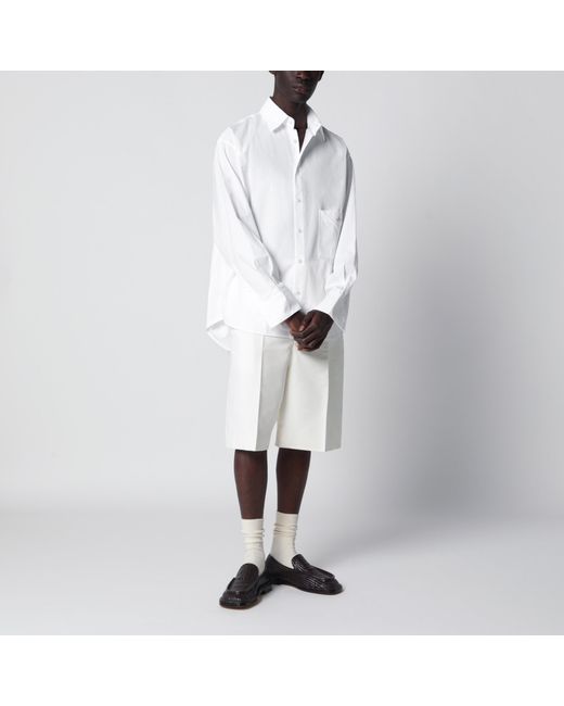 Bottega Veneta White Silk-Blend Bermuda Shorts By for men