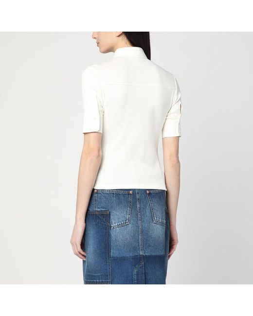 Polo color latte in cotone di Chloé in White