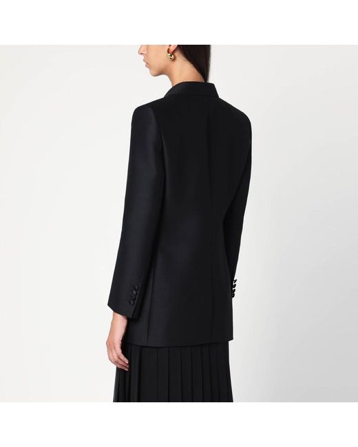 Giacca doppiopetto nera in lana di Dolce & Gabbana in Black