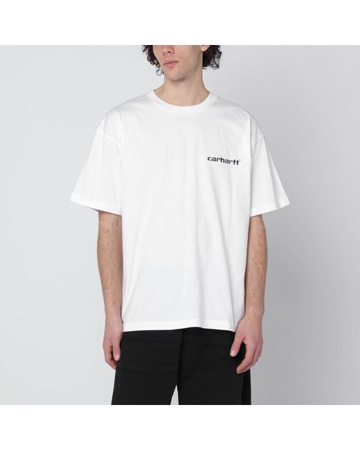 Carhartt White Cotton S/S Caps T-Shirt for men