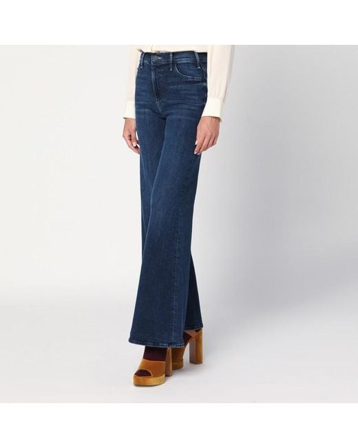 Mother Blue The Hustler Roller Sneak Palazzo Jeans